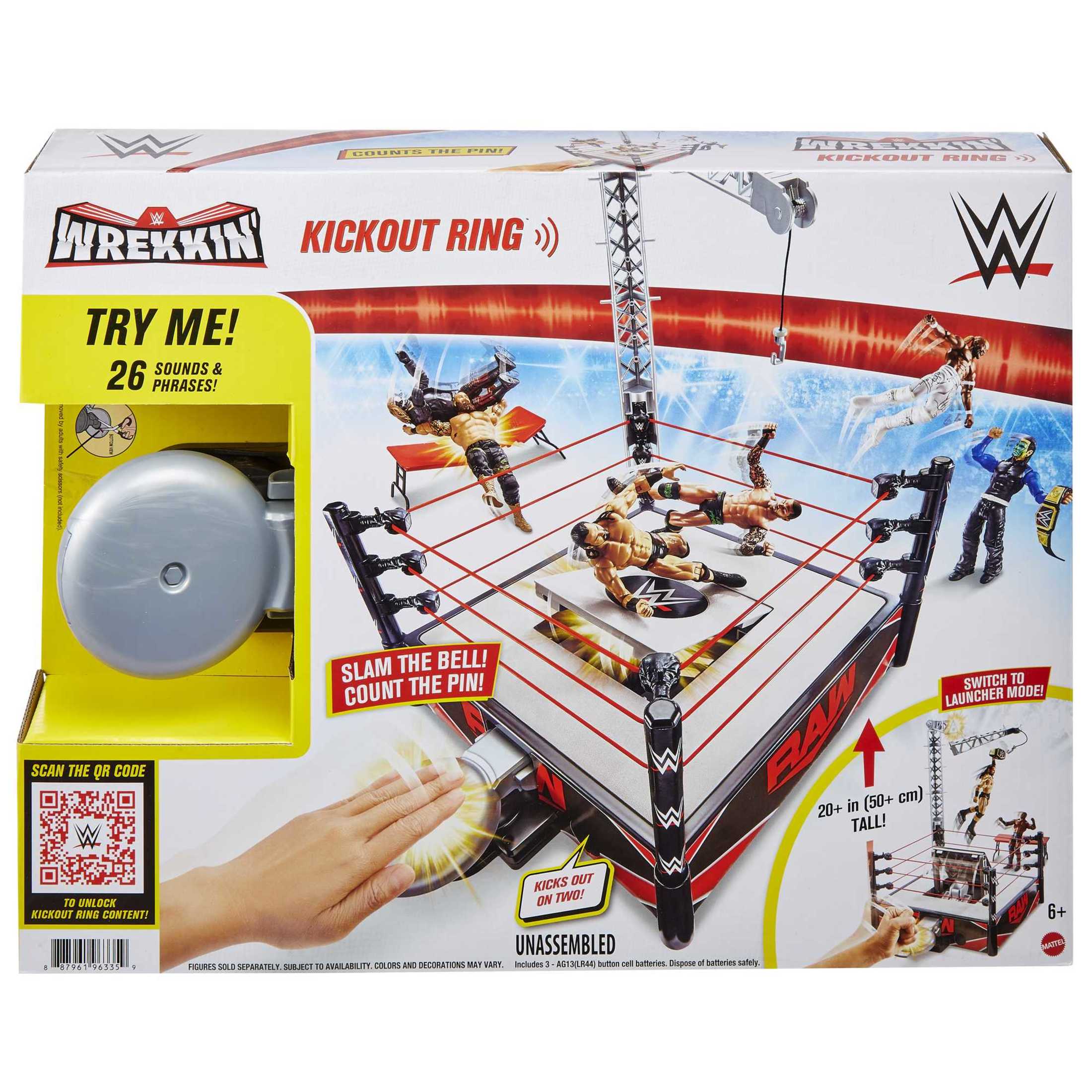 WWE Wrekkin' ring showcasing Ref Mode for unpredictable pinfalls.
