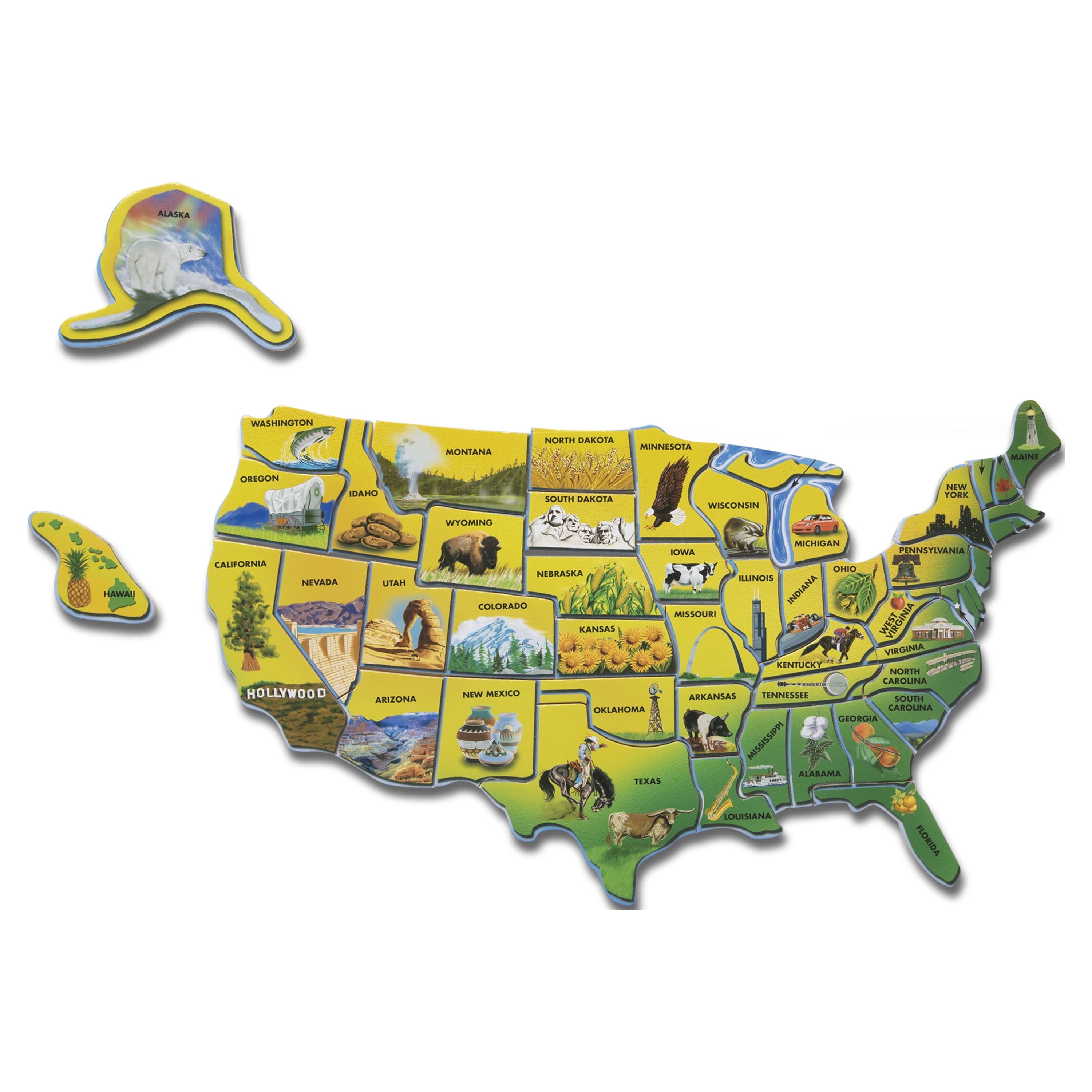 Child assembling Melissa & Doug USA Map Puzzle on a table
Completed wooden USA map puzzle highlighting state capitals
Back of the puzzle featuring additional state facts
Kids playing with sturdy wooden USA map puzzle board
Colorful 45-piece educational map puzzle for hands-on learning
State shapes, sizes, and outlines on Melissa & Doug puzzle board
Geography learning with Melissa & Doug USA Map Wooden Puzzle