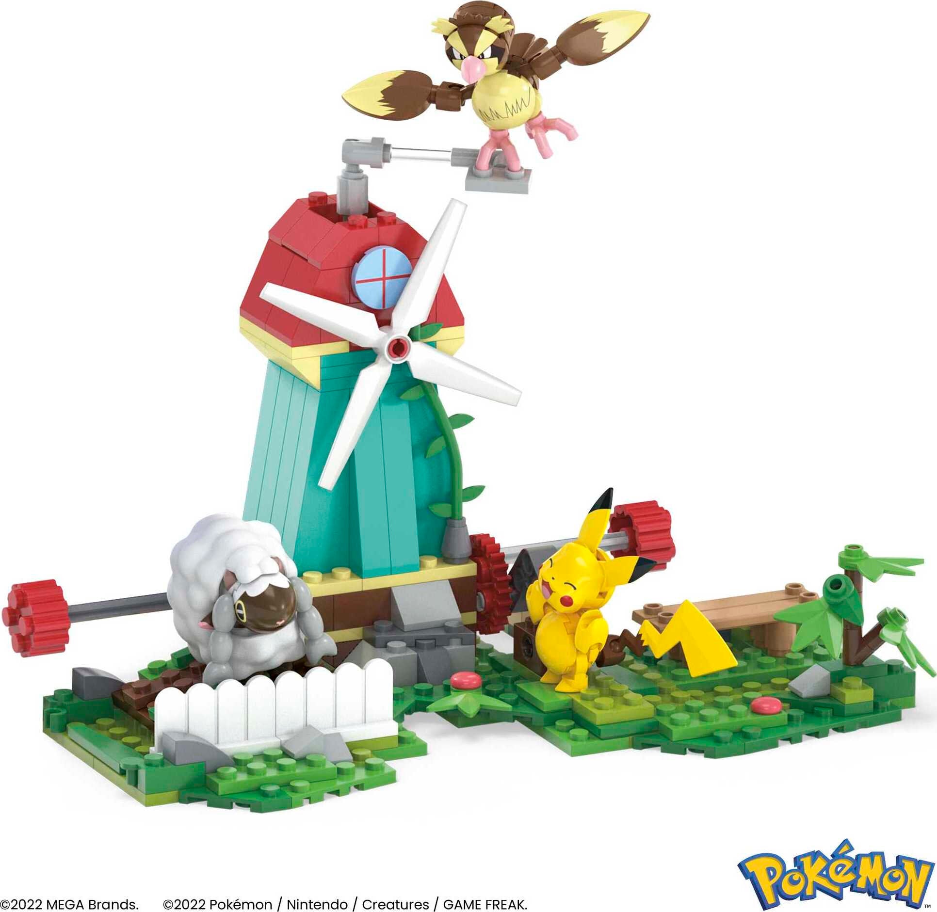 Close-up of Motion Brick creating movement in the Pokémon playset
