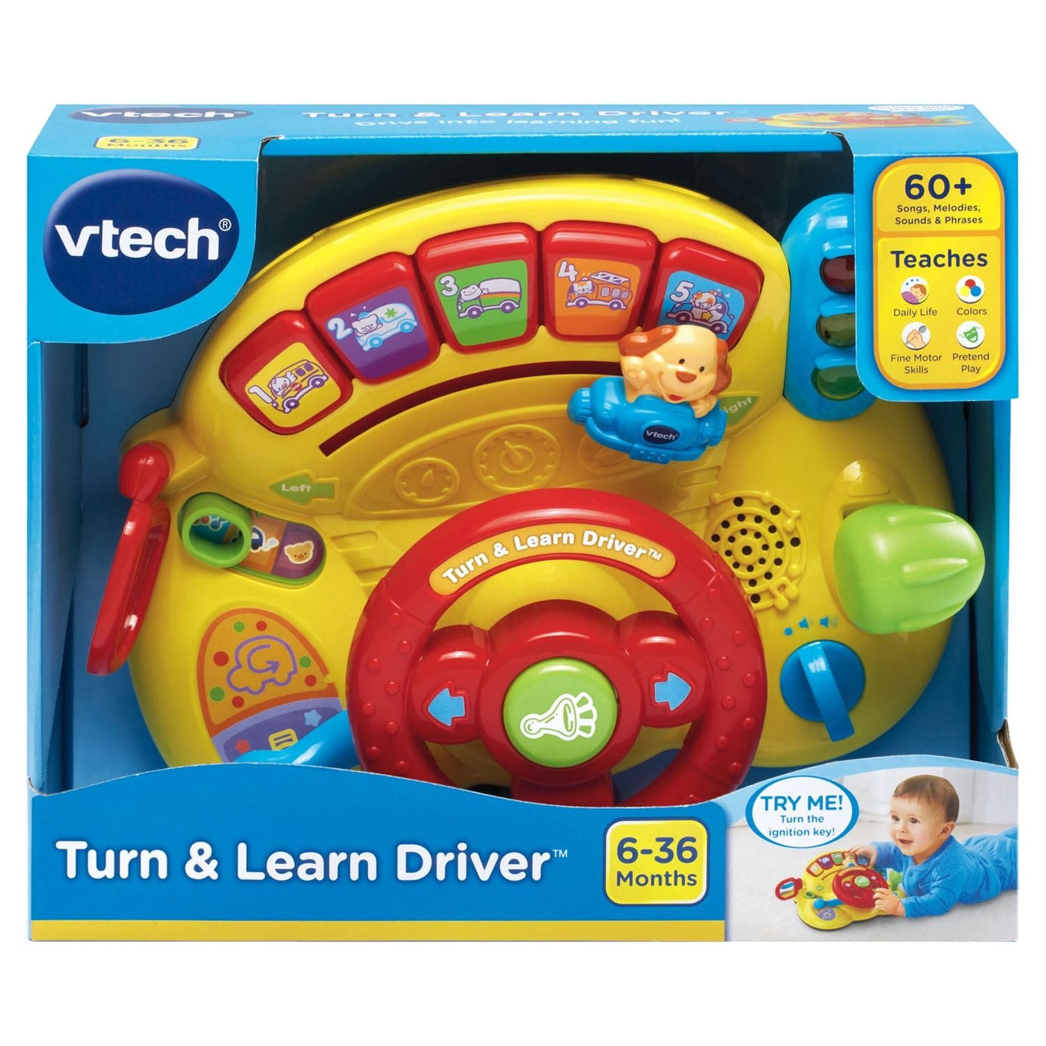 Interactive baby toy with animal and vehicle teaching features
