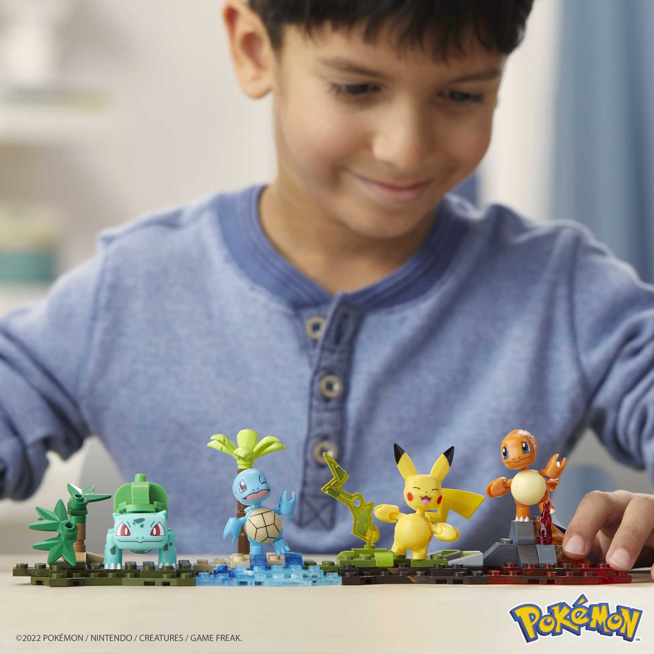 Squirtle figure with water-themed environment from the MEGA Pokémon set
