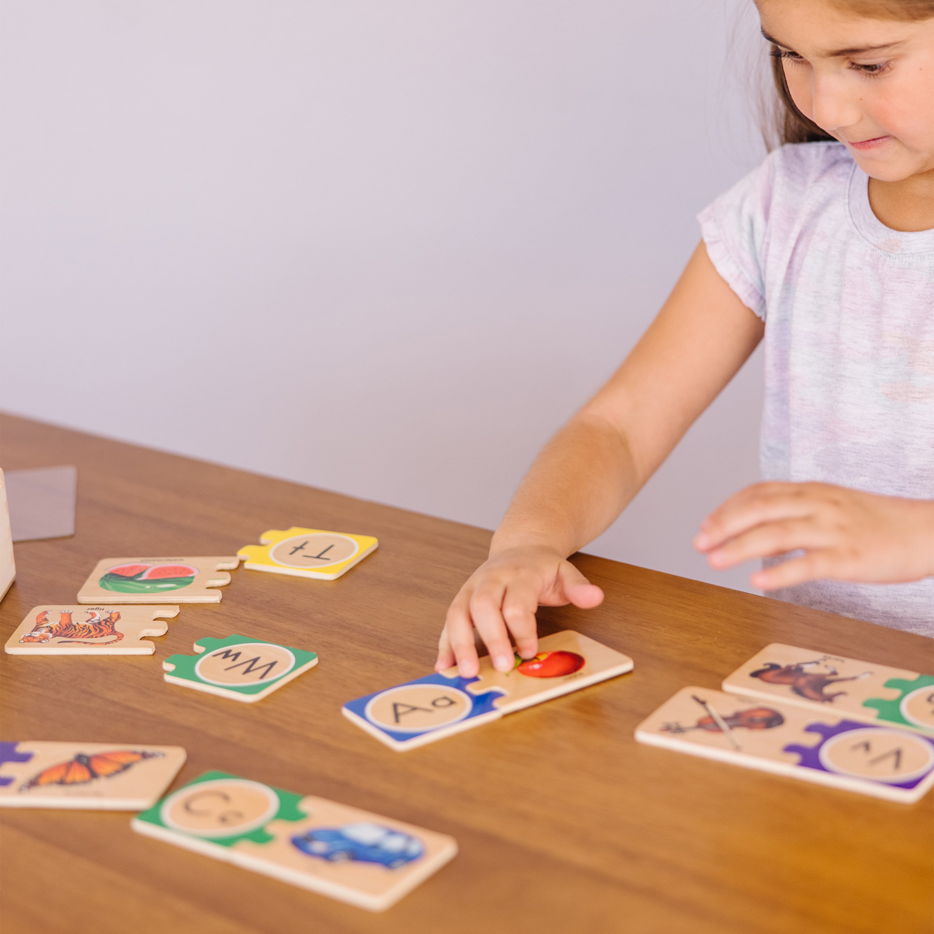 Hands-on alphabet matching puzzle for preschoolers
