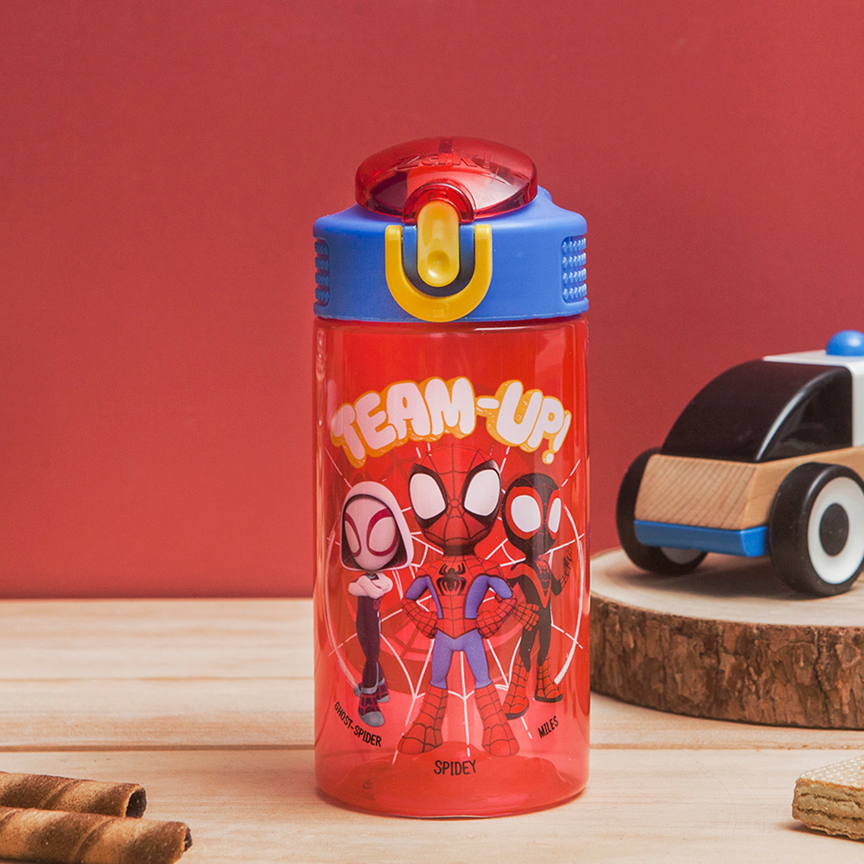 Zak Designs Spider-Man kids water bottles with secure lids
