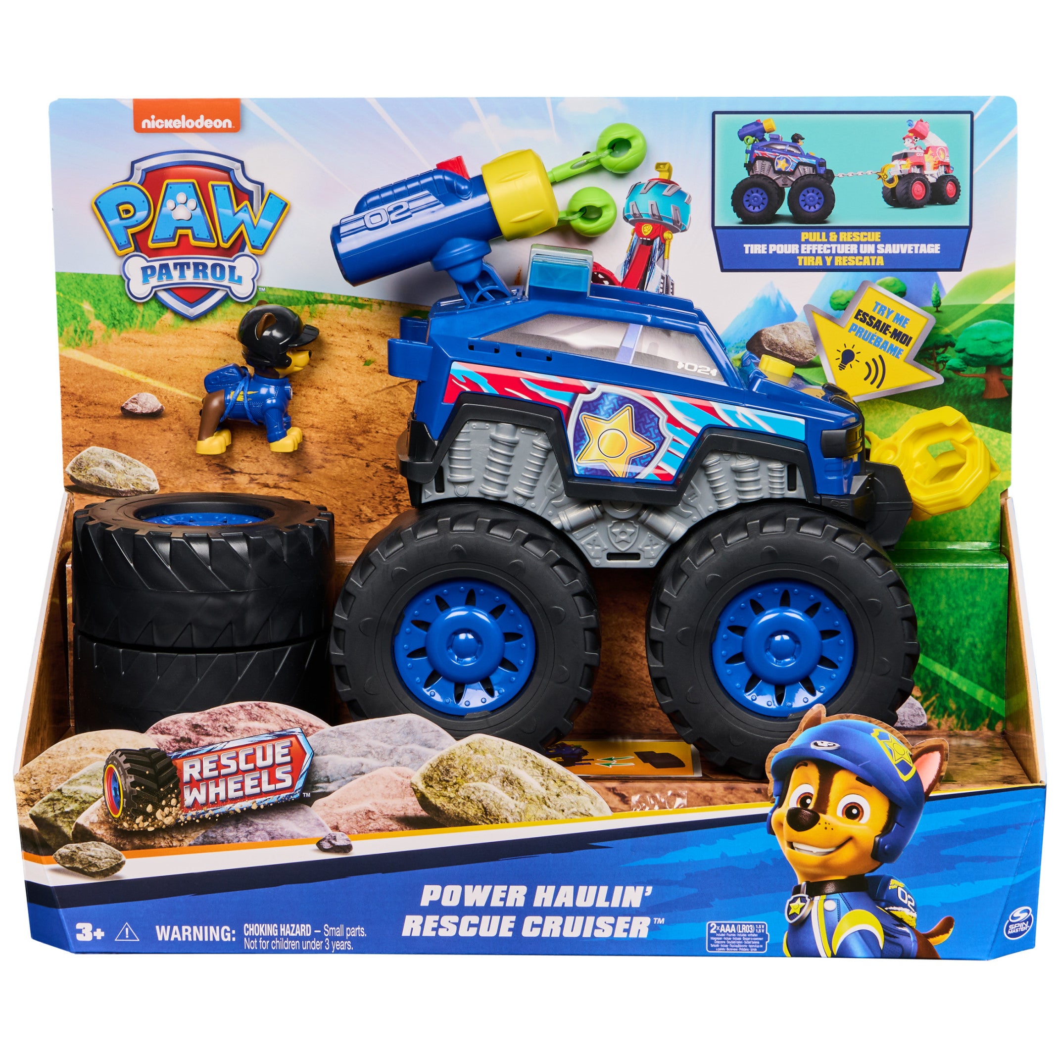 Chase action figure in the driver’s seat of the Rescue Wheels Cruiser.
