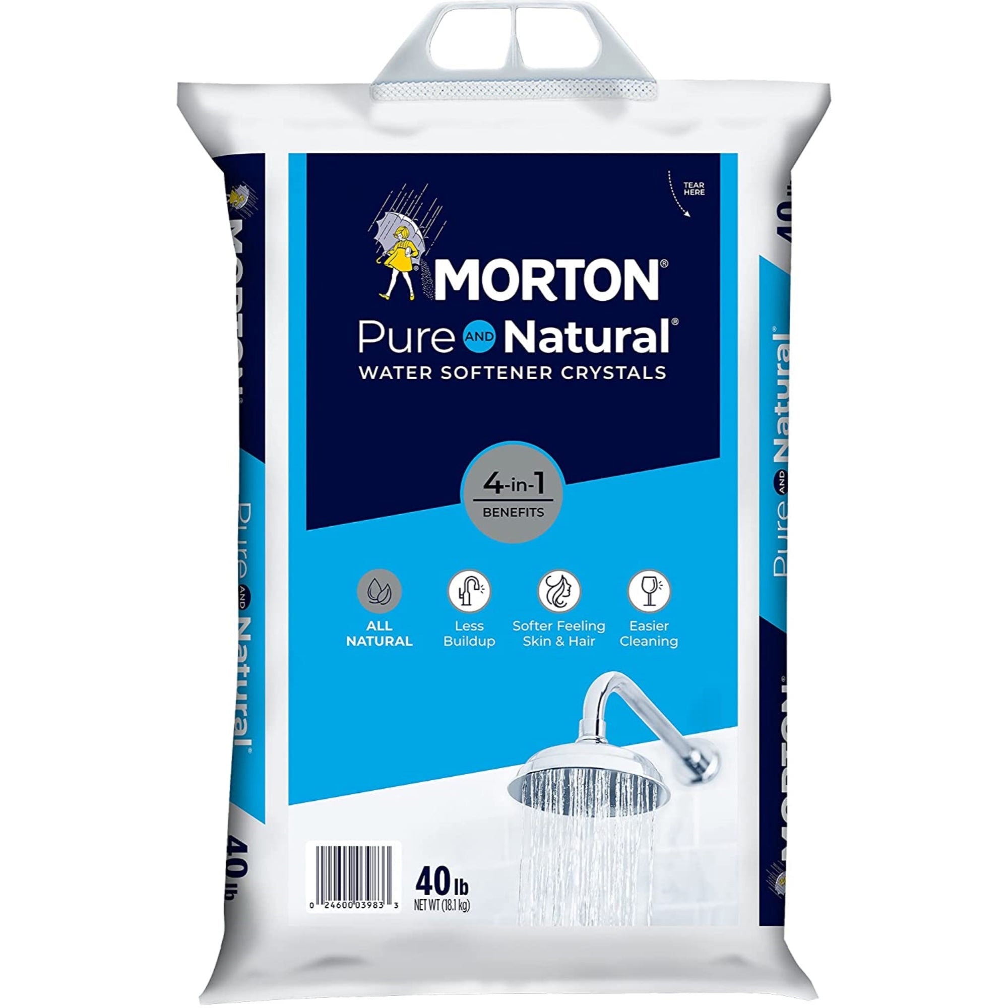 High-purity Morton water softener salt for pipes and appliances
