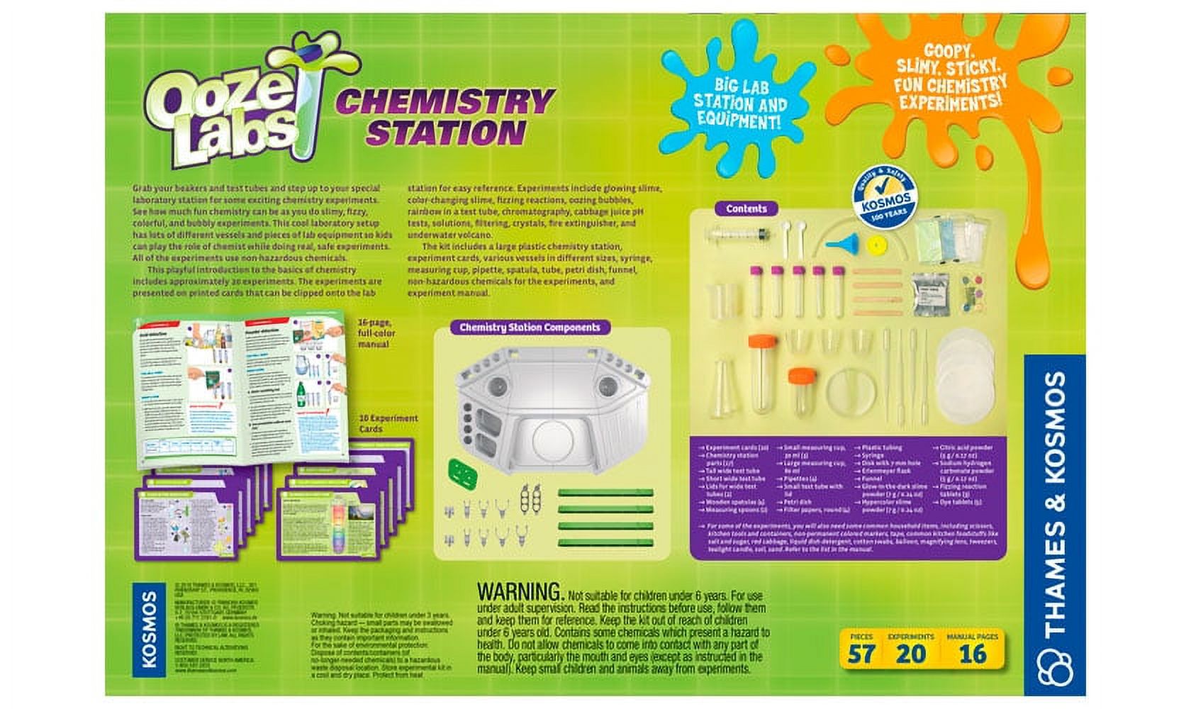 Chemistry lab setup with colorful experiments
