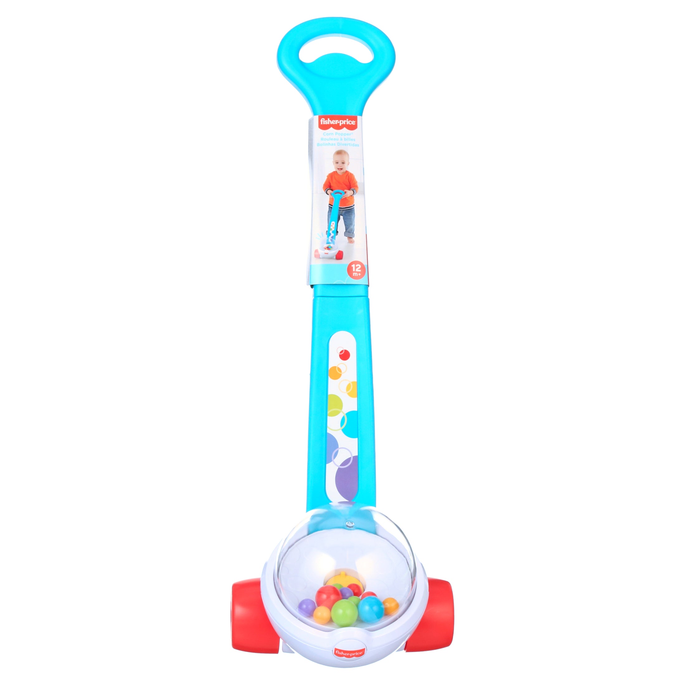 Fisher-Price Corn Popper Push Toy with colorful ball-popping action for toddlers
