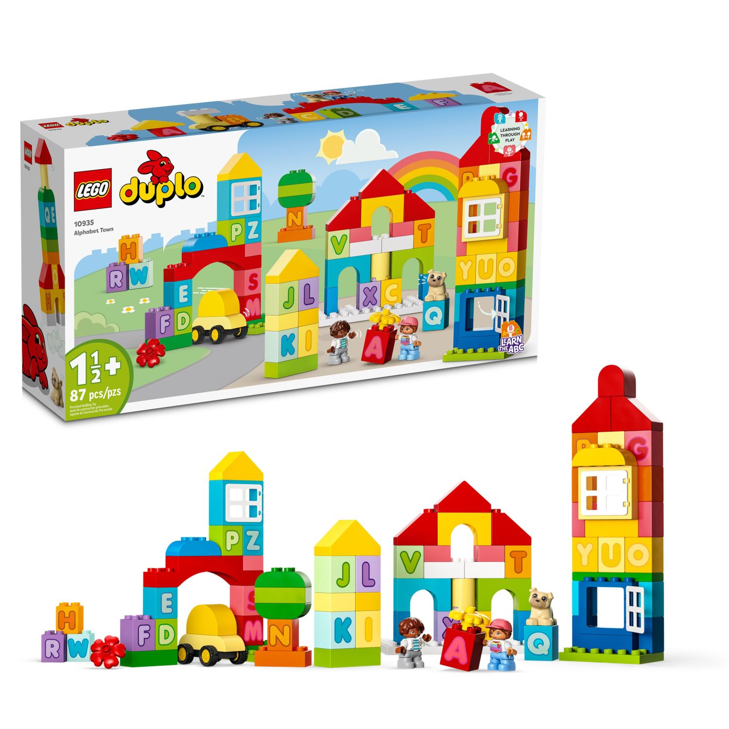 LEGO DUPLO Alphabet Town set with colorful bricks and characters
