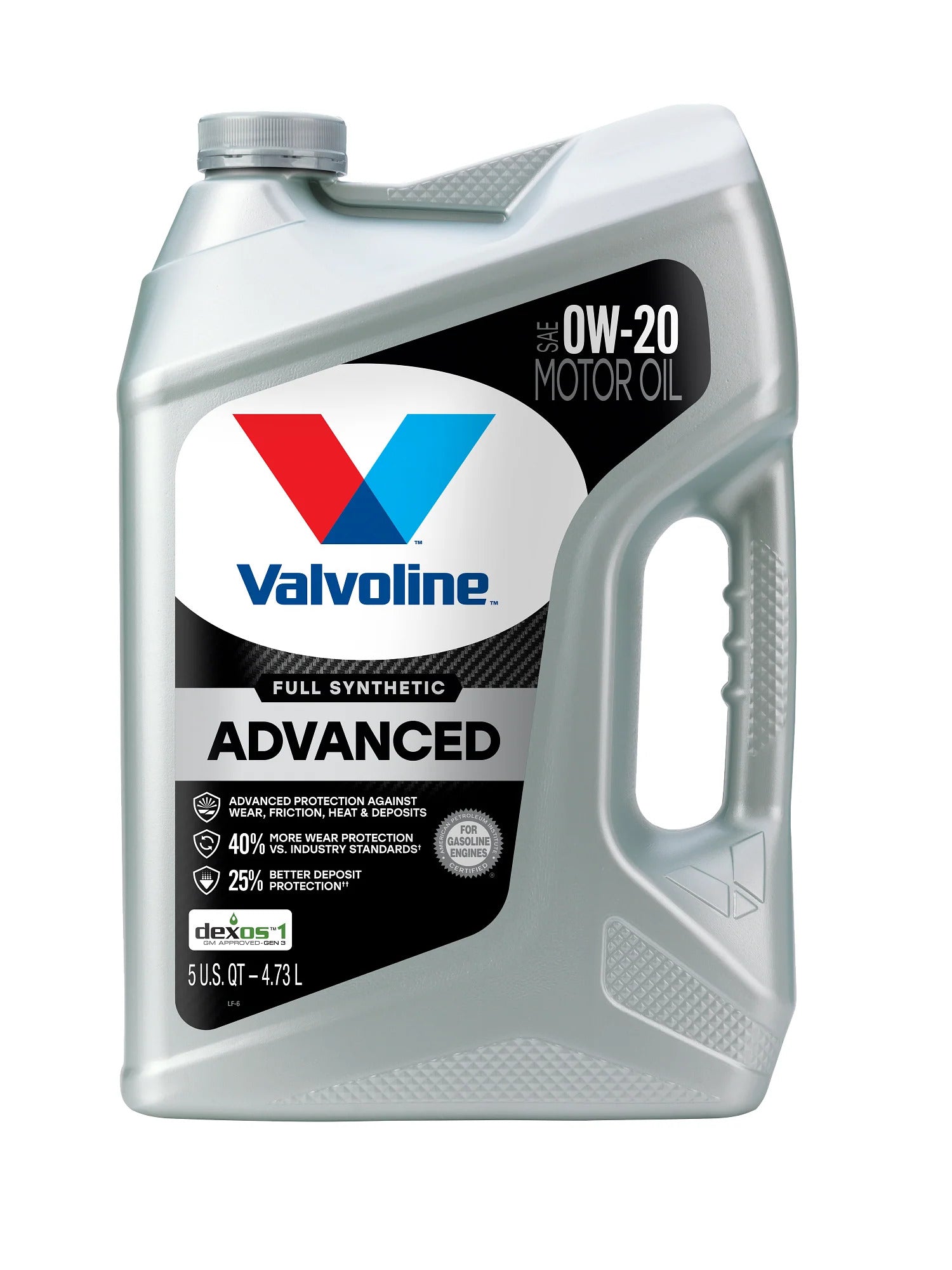 Valvoline Advanced Full Synthetic 0W-20 Motor Oil 5 QT bottle
