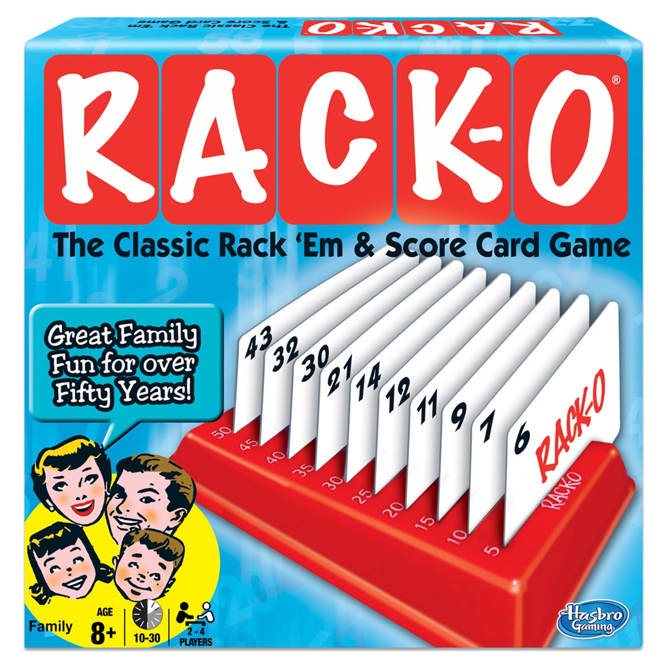 Rack-O game set with 60 cards and 4 plastic racks