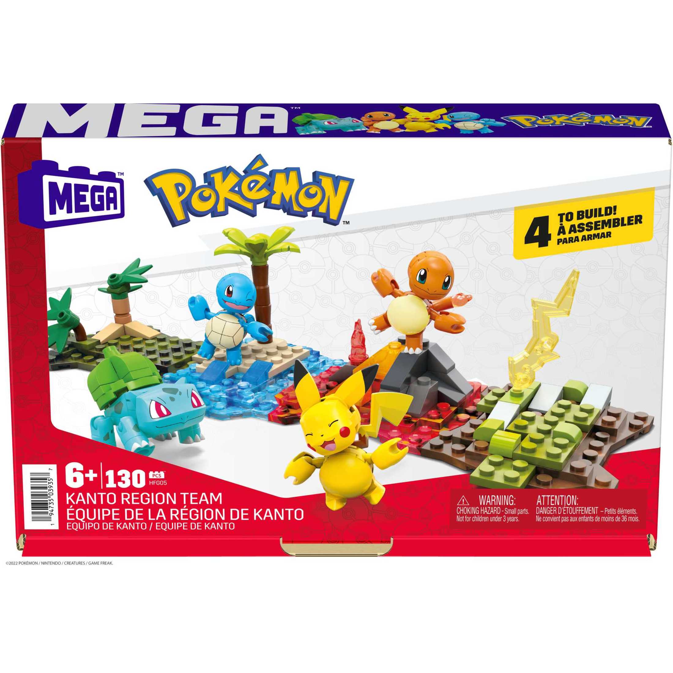 Complete MEGA Pokémon Building Toy Kit showcasing all figures and pieces
