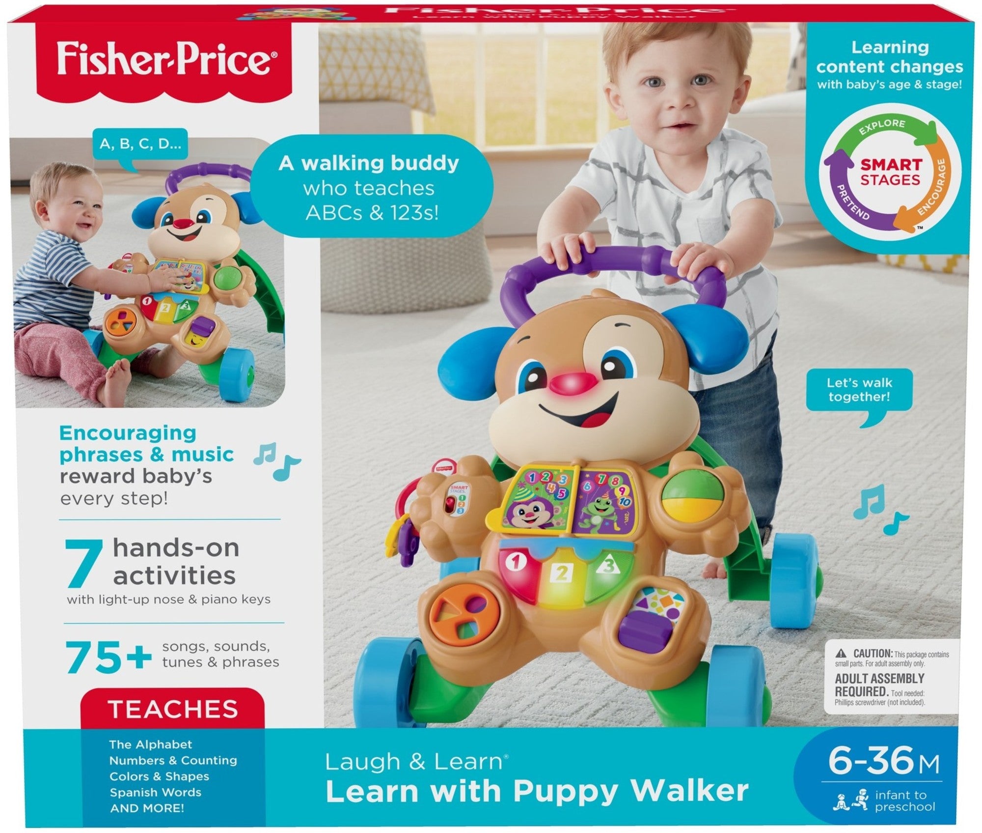 Fisher-Price educational walker with sturdy base and easy-grasp handle