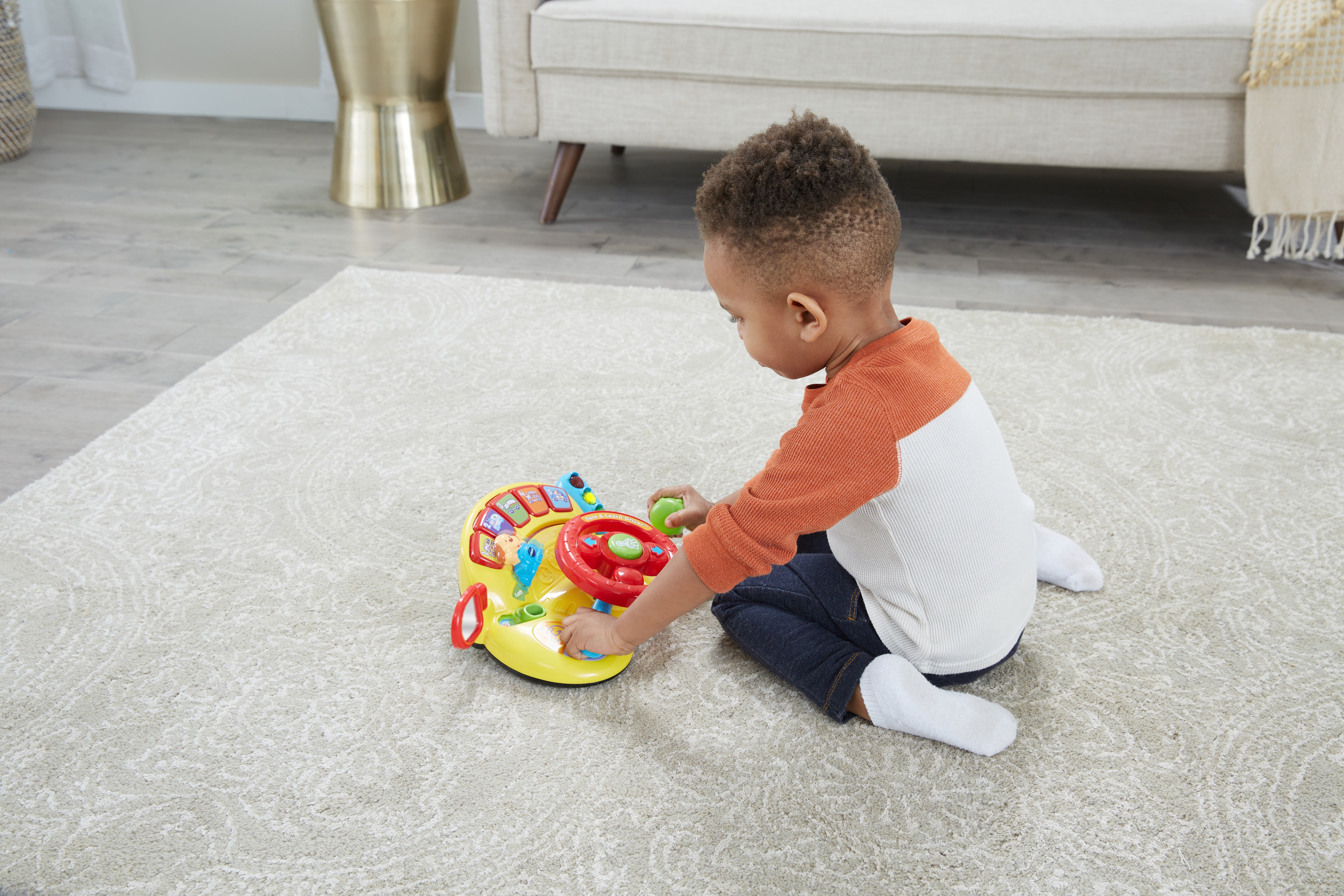 Educational baby car toy with vibrant buttons and music features
